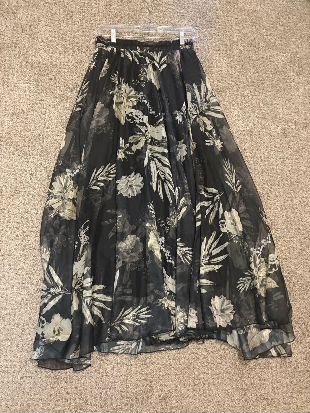 Black Floral Maxi Skirt
